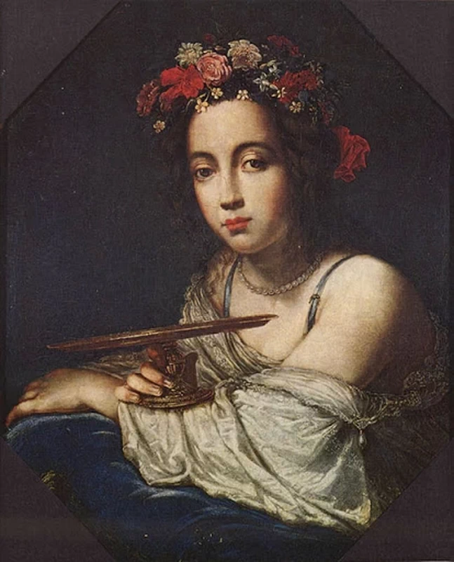 Giovane ragazza con fiori sulla testa